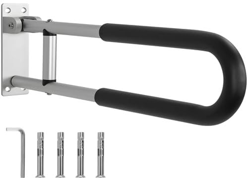 IBVIVIC WC-Aufstehhilfe klappbar WC-Aufstehbügel Stützhaltegriff Toilette Handlauf für Senioren Schwangere Behinderte, belastbar bis 120 kg, Länge 60cm