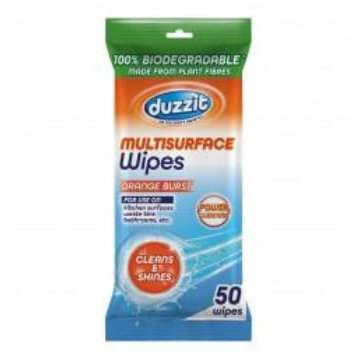 Biodegradable Multisurface Plant-based Wipes with Orange Scent (50 Count (1 Pack))