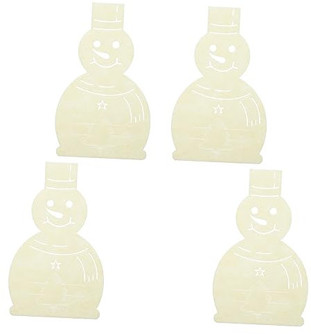 Cabilock Lot de 4 Pochettes de Rangement pour Couverts en Forme de Bonhomme de Neige en Feutre pour Cuillères Fourchettes Porte-couverts de Noël