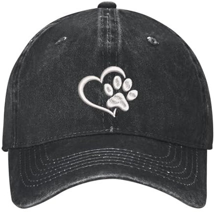 MIMAYIN Dog paw Baseball Cap Stickerei Basecap Verstellbare Baumwolle Reine Farbe Baseballmütze Sport Visier Hut für Damen Herren