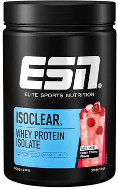 ESN ISOCLEAR Whey Isolate Protein Pulver, Fresh Cherry (Less Sweet), 908 g, Proteinlimo mit fruchtig leckerem Geschmack, clear Whey - made in Germany