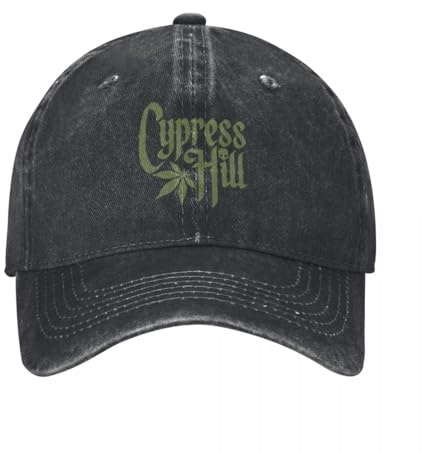 QIYAEUA Cypress Hill Das Wort Baseballkappe Retro Distressed Denim Kopfbedeckung Unisex Stil Outdoor Laufen Golf Verstellbare Passform Caps Hut Geschenk