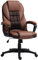 HOMCOM Executive Office Chair, PU Leather High Back Desk Chair, Swivel Computer Chair with Adjustable Height and Tilt Function, Brown
