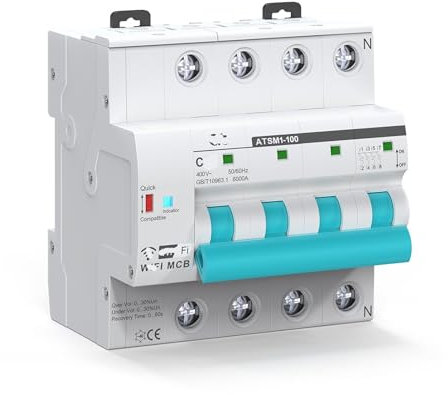 IONQXIDLD at-C-SCB 4P disjoncteur Intelligent minuterie contrôle Intelligent Automatique commutateur Intelligent 10A, 16A, 20A, 32A, 40A, 63A, 80A, 100A(16A)