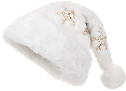 Felcia Niedliche Nikolausmütze, Kontrastfarben, Plüsch, verdickt, für Weihnachten, Party, Urlaub, Cosplay, Kostüm, Requisiten, Zubehör (I-Gold, Einheitsgröße)