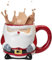 LearnLyrics Tazze di Babbo Natale | Tazza in ceramica con Babbo Natale/Tazza in ceramica natalizia, dipinta a temperatura media, tazza a forma di, tazza di Babbo Natale