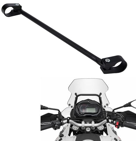 Tunejoy Barre d'equilibre Moto de 22mm Barre Transversale Guidon Moto en Aluminium Barre Renfort Moto Réglable pour Motocross Mini-moto ATV 400mm Noir