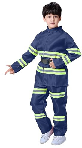 Feuerwehr Kostüm Kinder, Kostüme Kinder, Feuerwehrmann Kostüm, Feuerwehrmann Kostüm Kinder Feuerwehrchef Feuerwehr Zubehör Rollenspiel Zubehör Set Cosplay Faschingskostüme Karneval Kostüm