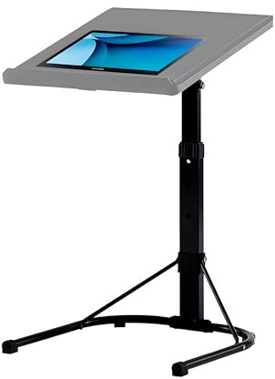 MEHRU Laptop Table with Adjustable Height and Tilt Angle Portable Laptop & TV Tray Table for Bed & Portable Gaming Computer Desk – Black & Grey