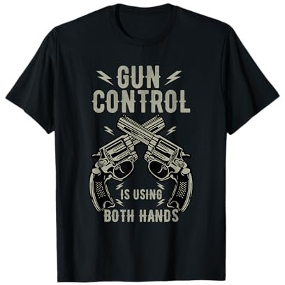 Waffenkontrolle verwendet beide Hände Distressed Guns T-Shirt