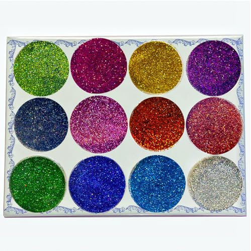 HISUNBEN Festival Paillettes visage pour déguisements festifs, paillettes pour le corps, les cheveux, la décoration de vêtements, le maquillage féminin et les accessoires (E)