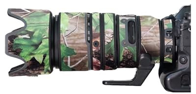 Copriobiettivo per Nikon Z 100-400 mm F/4.5-5.6 VR S mimetico custodia protettiva per obiettivo fotocamera (colore #verde foglia mimetica - impermeabile) copertura antipioggia