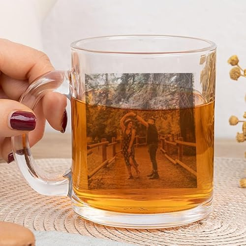 Wanapix | Personalisierte Bedruckte Glas-Tasse | 325 ml | Personalisierung mit Farbe | Originelles Geschenk für sie | Lied