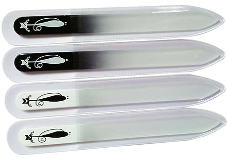 BATHVEVE 2piezas Limas De Uñas De Vidrio Pulidor De Uñas Duradero y Blanca Para Manicura y Lijado