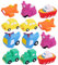 Toddmomy 12 Piezas Juguetes de baño Adorable Juguete de baño Juguete de bañera para el hogar pequeño Juguete de bañera Juguete de baño elástico Interesante Juguete de bañera Vinilo
