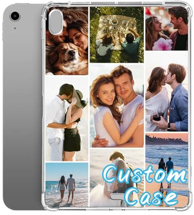 Custom Photo Personalized Case for iPad Air 5th Generation 10.9 inch 2022 (Model: A2588 A2589 A2591), iPad Custom Picture Text Slim Flexible Soft TPU Shockproof Anti-Fall Transparent Case（9A Photo）