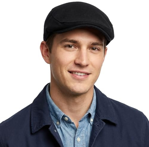 HIQIU Schiebermütze Herren Frühling und Herbst Strick Schirmmütze Solide Flatcap Herren Newsboy Efeu Hut Casual Barett Cap