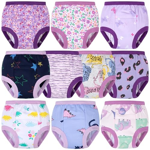 BIG ELEPHANT Töpfchen-Unterwäsche Kinder, 100% Baumwolle, Boxer-Stil | 10er-Pack, Mehrlagen-Kern für kleine Pipi-Unfälle, spürbare Nässe, waschbar, für Jungen & Mädchen