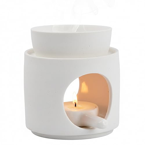 Keramik-Ölbrenner, Aroma Diffusor, Keramische duftlampe teelicht für ätherische Öle,Stövchen für ätherische, Duftöl und Duftwachs,Aromalampe,Öl Wachsdiffusor,Kerzenbrenner für Home Office