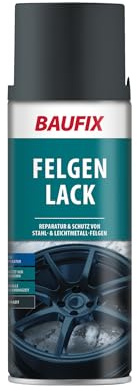 BAUFIX Felgenlack anthrazit, matt, 400 ml, Sprühlack zur Verschönerung und Reparatur von Leichtmetall- und Stahlfelgen und Radkappen