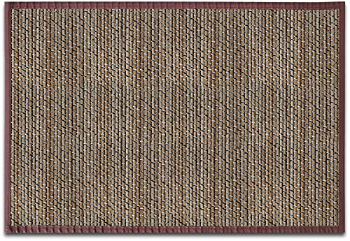 casa pura Tapis de Cuisine en Bambou hypoallergénique,idéal pour Salle de Bain,Salon,Corridor,Couloir, 17 mm d'épaisseur,Dos en Feutrine avec Picots antidérapant (Marron, 90 x 120 cm)