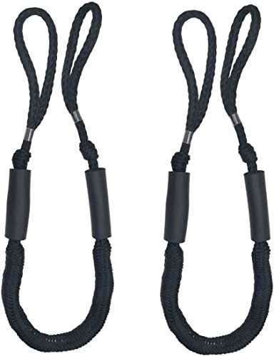 Bungee Dock Line Mooring Rope for Boat 3.5 ft Black 2 Pack