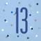 Unique Party Supplies 83553 Papierservietten - Zahl 13 - 16,5 cm - Glitzer Blau & Silber Geburtstag - 16er-Packung