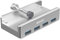 Rekidm Hub USB 3.0 de escritorio de aluminio de 4 puertos con diseño de abrazadera para escritorio, PC, borde de mesa con clip ajustable