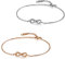 Flongo 2 Stück BFF Armbänder Unendlichkeitszeichen und Herz Freundschaftsarmband aus Edelstahl Silber und Roségold Armbänder für Beste Freundinnen/Schwestern/Mutter und Tochter
