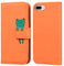 Ailisi für iPhone 8 Plus Hülle mit Kartenfach iPhone 7 Plus Klapphülle mit Ständer Cartoon PU Leder Hülle mit Magnet Handytasche Cute Schutzhülle für Frauen Handyhülle Flip Wallet Case - Orange