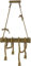 Vetrineinrete® Lampadario a sospensione con corda in canapa vintage 4 portalampada E27 lampada country retro pendente in legno di bamboo arredamento rustico Z30