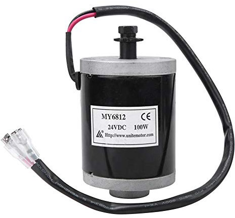 Elektrofahrrad Bürstenmotor, MY6812 24V 100W Hochgeschwindigkeits-Klein Permanentmagnet DC Kettenrad Motor mit Riemenscheibe für Elektroroller, Elektrofahrräder