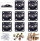 Glarks 8 Sets Black Furniture Leg Mounting Plates Set, 8Pcs 12 Degree Leg Attachment Plates with 40pcs 5/16 Hanger Bolts Screws for Furniture Sofa Couches Seats (12 Degree)