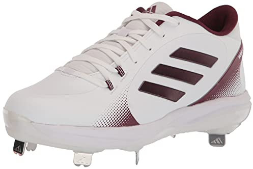 adidas Women's Purehustle 2 Baseball Shoe, White/Team Maroon/Team Collegiate Burgundy, 11
