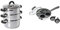 Tower Essentials Steamer Pans 3 Tier with Glass Lid, 18 cm & KitchenCraft 4 Egg Poacher Pan, Induction Safe, Carbon Steel, 21 cm