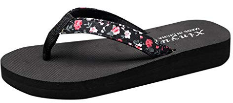 Xmiral Sandalen Damen Sommer Anti-rutsch Böhmischen Strand Hausschuhe 3cm Plattform Flip-Flops(37,Mehrfarbig)