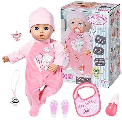 Baby Annabell Annabell 43cm, weiche Puppe mit 8 Funktionen, verschiedenen Sounds und Bewegungen, 43 cm große Puppe, 706299 Zapf Creation