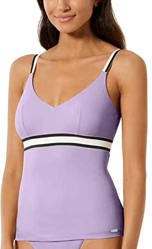Schiesser Damen Bikini Top Tankini-Oberteil, Flieder, S