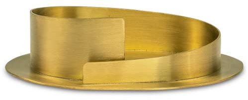 WikaKerzen Kerzenleuchter für Ovaler Kerzen - Kerzenständer aus Gold & Silber gebürstetem Messing - Kerzenhalter für Hochzeits-, Kommunions- & Taufkerzen (für Ellipse Kerzen 9x12 Gold)