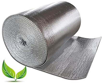 JAYHA Isolierfolie Dämmfolie Heizkörper Reflexionsfolie Selbstklebe Doppelte Alu Luftpolsterfolie für Dächer Wände und Böden 1m*4mm(Size:5m)