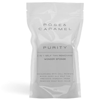 Rose & Caramel Purity Buff Away, Tan Erasing Soap Sponge. Mango Scent, Rapid Removal, Best Fake Tan Remover. Exfoliating Body Scrub, Bath & Shower Body Scrub Exfoliating Sponge (200g)