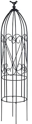 ksamwjf Vogelgarten Obelisk Spalier für Kletterpflanzen, Outdoor Schmiedeeisen Spalier Blumenstütze, Gartenturm Spalier Indoor Topfpflanzenkäfig, für Rose, Gemüsereben