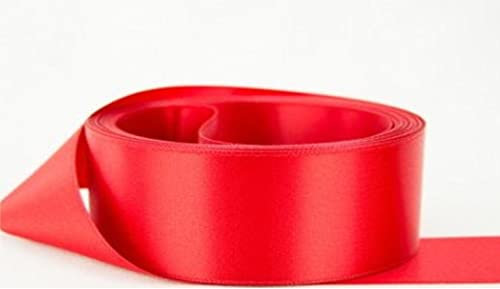 Nastro di raso double face, dimensioni 25 mm x 10 m, perfetto per regali, feste, eventi, matrimoni, Natale, artigianato, fiocchi auto, fai da te, mazzi di fiori, torte e altro (rosso)