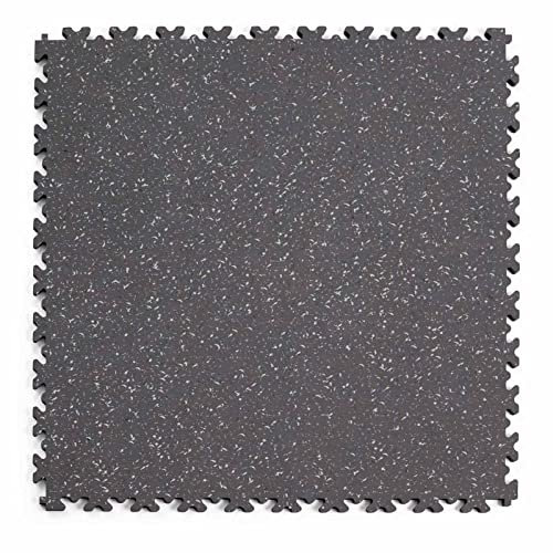 Sol PVC atelier, garage et plus robuste | Dalle vinyle pour passage voiture spécial usage intensif | Dalle emboîtable grise sans colle à pose puzzle - Glacé Gris