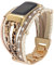 YOSWAN Lederbänder, kompatibel mit Fitbit Charge 5 Armbändern für Damen, Boho, handgefertigt, mehrschichtig, Schmuckarmband, Ersatz für Fitbit Charge 5 Fitness-Tracker (brauner Leopard)