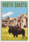 Vintage-Reiseposter North Dakota Yak, Leinwandkunst, Poster, Geschenk, Wanddekoration, Gemälde, Poster, dekorative Poster