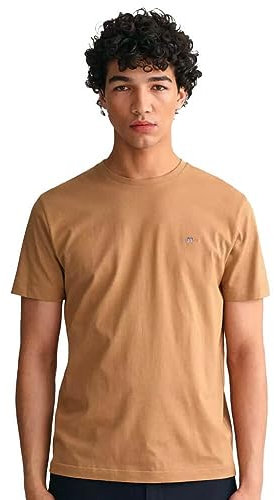 GANT Men's Reg Shield SS T-Shirt, Warm Khaki, XL