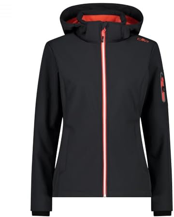 CMP - Damenjacke mit Kapuze und Reißverschluss, Anthrazit-Mohn, XXXL