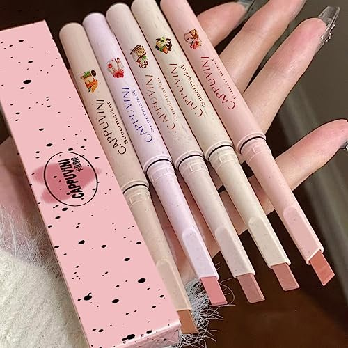 Matte Lip Liner Bleistift Set 5 Farben Smooth Lip Liner Long-Lasting Waterproof Nude Liner Pencil zum Definieren und Füllen der Lippen