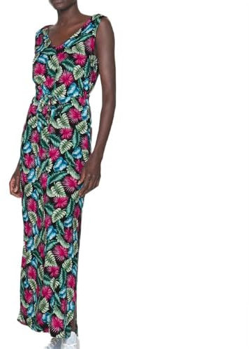 VERO MODA Robe Longue Noir/Rose Femme 10286770 Noir S